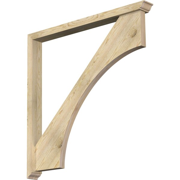 Ekena Millwork Westlake Traditional Rough Sawn Bracket w/ Offset Brace, Douglas Fir, 4"W x 42"D x 42"H BKT0402X42X42WTL01RDF - main